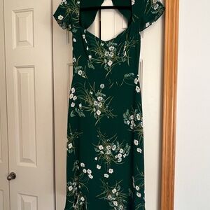 Reformation Emerald Floral Midi Dress